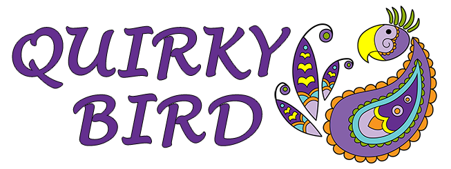 Quirky Bird's Logo of a fun, colorful, paisley-styled non-descript bird.